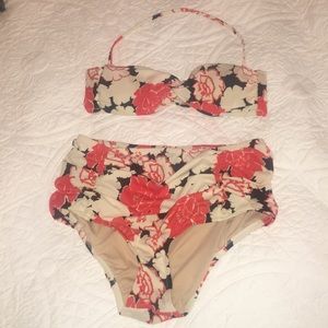 High-Waisted J.Crew Two-Piece Bathing Suit